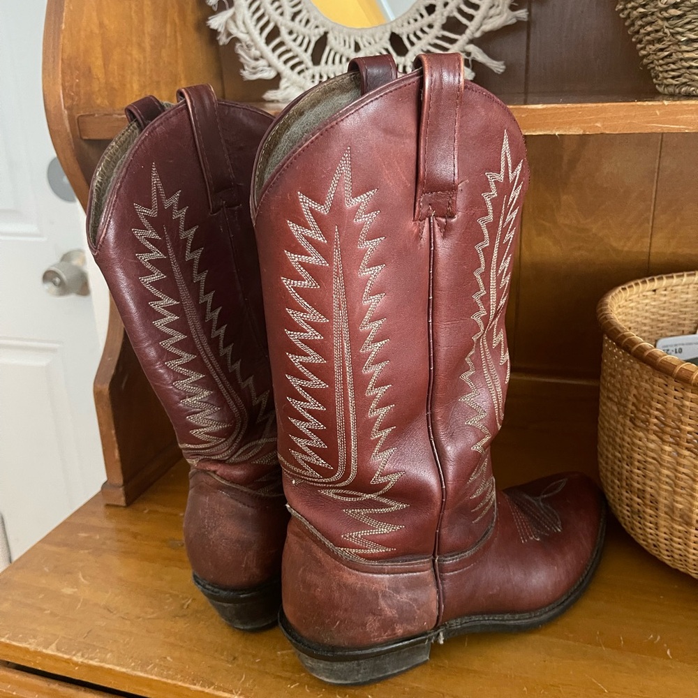 Rustic Red Cowboy Boots - Picture 2 of 7